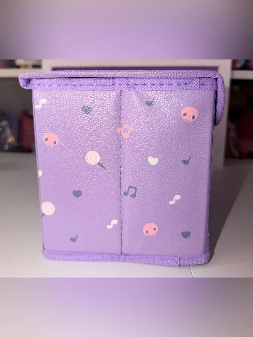 💜Kuromi Purple Storage Bin with Velcro shutting lid